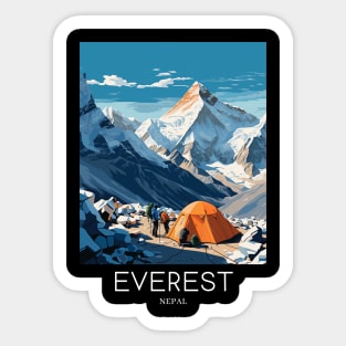 A Pop Art Travel Print of Mount Everest - Nepal Sticker